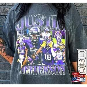 Justin Jefferson Retro 90S Football Wide Receiver T-Shirt